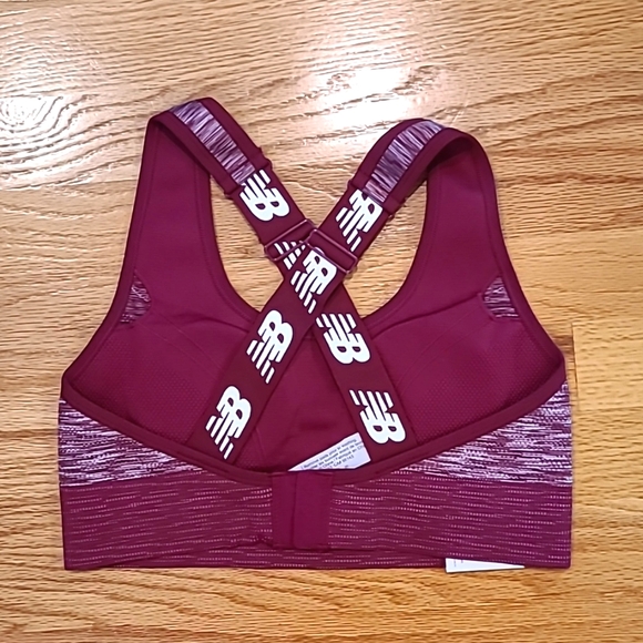 New Balance Raspberry Crossback Medium-Impact Sports Bra - Picture 2 of 4